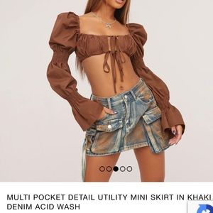 EGO acid wash mini skirt